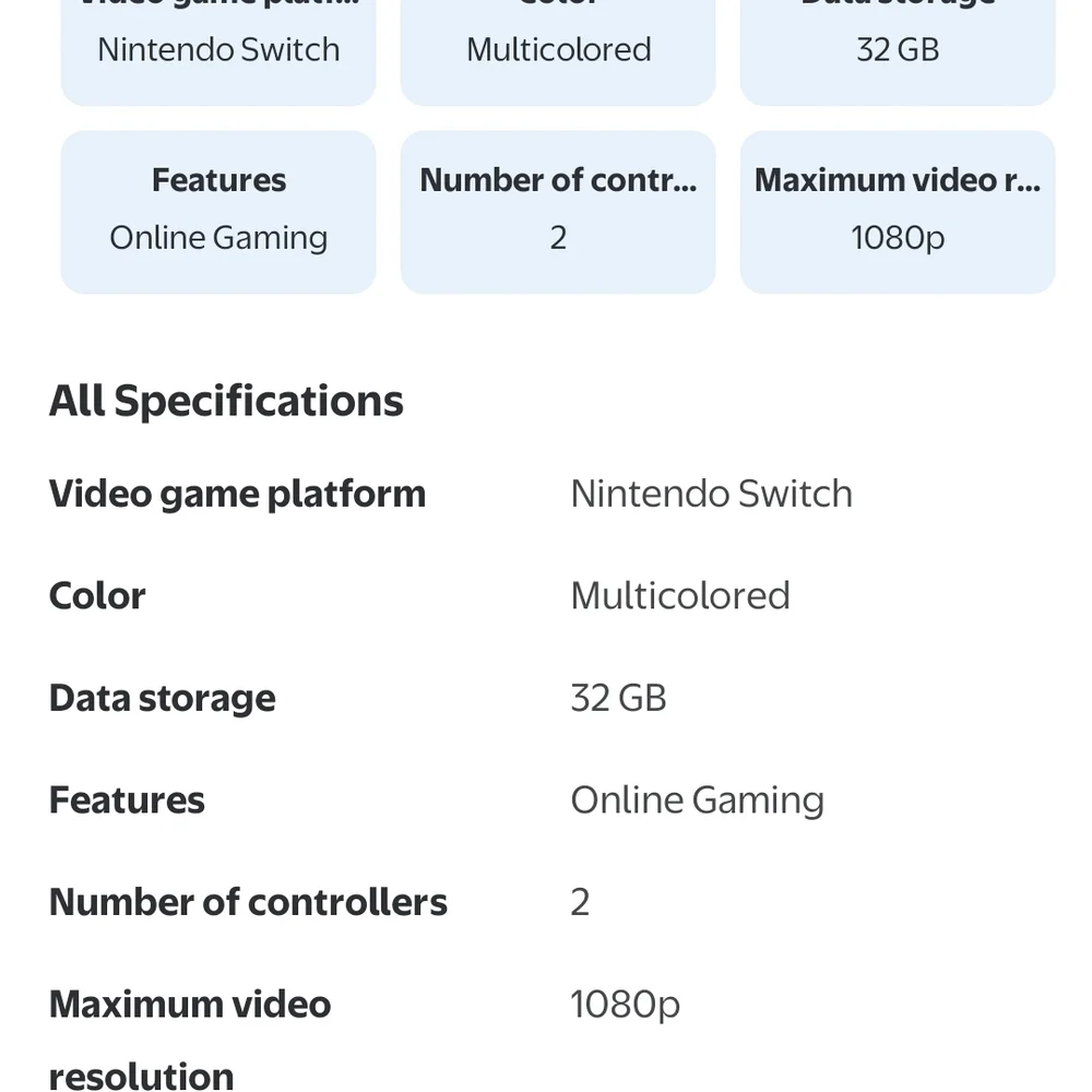 Nintendo Switch Console with Neon Blue & Neon Red Joy-Con